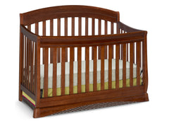 Delta Children Dark Cherry (604) Solutions Curved 4 in 1 Crib, Crib Conversion c2c