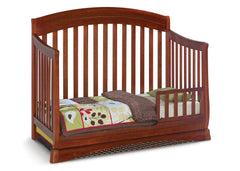 Delta Children Dark Cherry (604) Solutions Curved 4 in 1 Crib, Toddler Bed Conversion c3c