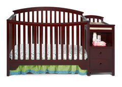 Delta Children Espresso Cherry (205) Sonoma Crib 'N' Changer, Crib Conversion Front View a1a