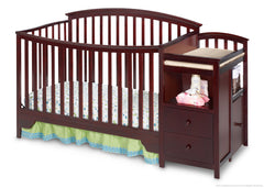 Delta Children Espresso Cherry (205) Sonoma Crib 'N' Changer, Crib Conversion Front View a2a