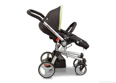 Simmons Kids Black with Green Trim (013) Comfort Tech Tour Buggy Stroller, Full Right View with Canopy Option a2a