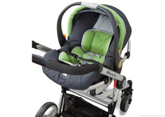 Simmons Kids Black with Green Trim (013) Comfort Tech Tour Buggy Stroller, Full Left View with Seat Detail a3a