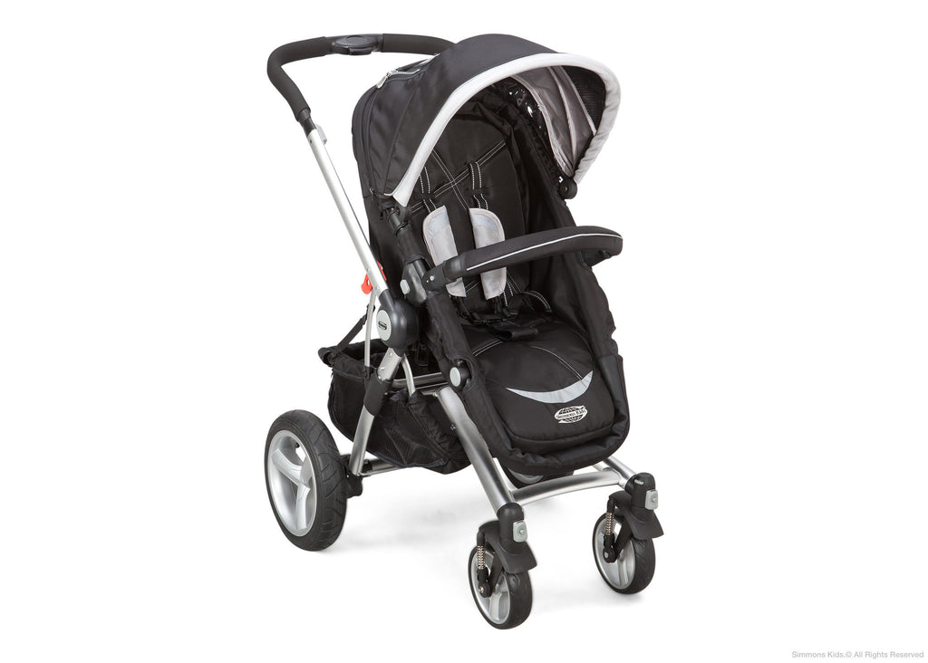 Simmons Kids Black with Silver Trim (014) Comfort Tech Tour Buggy Stroller, Right View b1b