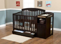 Delta Children Espresso Cherry (205) Cambridge Crib 'N' Changer in Setting a1a