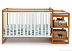 Delta Children Warm Honey / White (2053) Gramercy Crib 'N' Changer, Crib Conversion Front View a3a