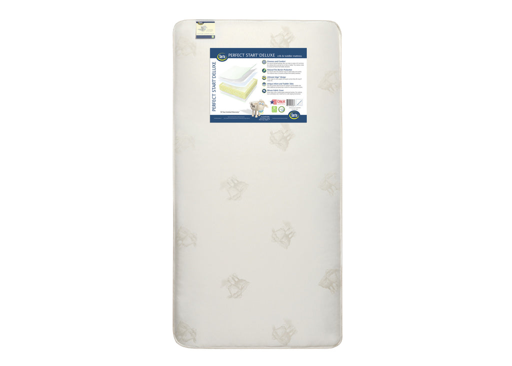 Serta Perfect Start Deluxe Crib & Toddler Mattress, Front View, a1a