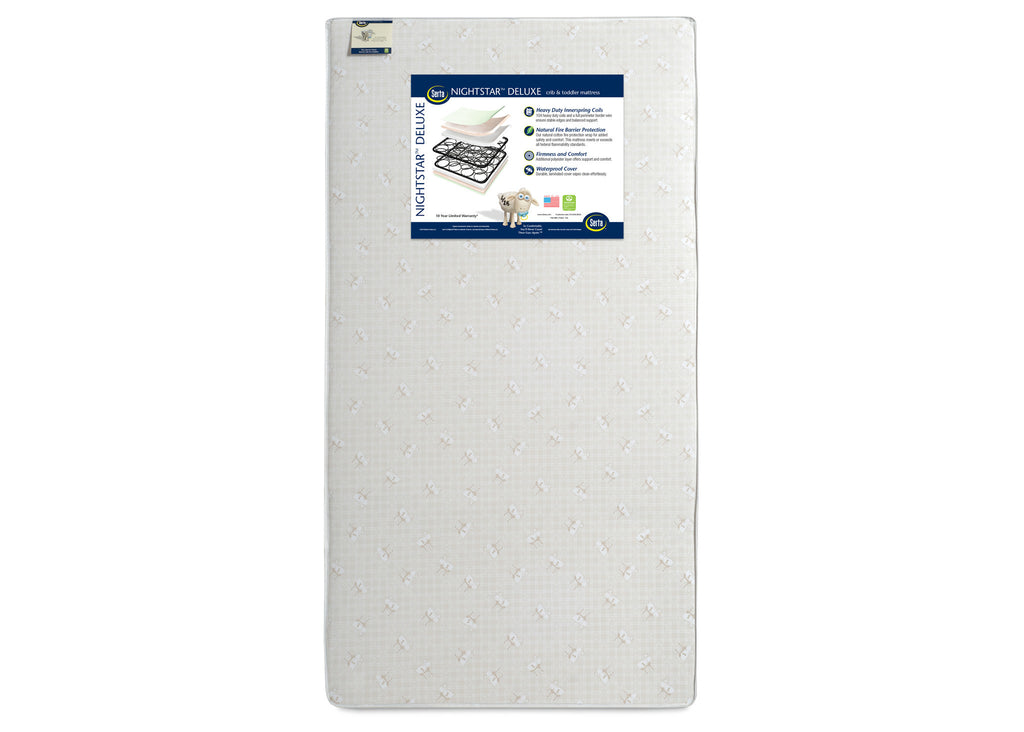 Serta Nightstar Deluxe Crib & Toddler Mattress Front View a1a