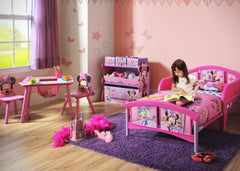 Delta Children Minnie Mouse Table and Chair Set with Storage, Room View with Model a1a