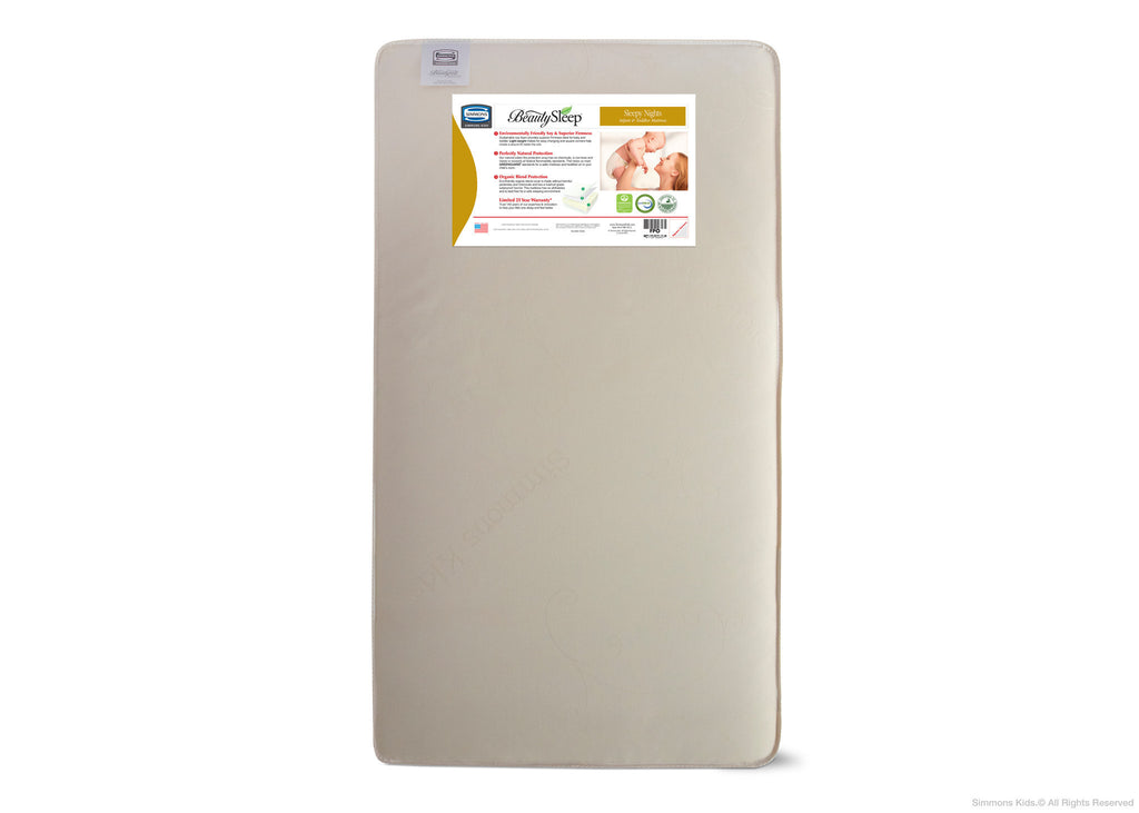 Simmons Kids Naturally Sleepy Nights Infant & Toddler Mattress Front View a1a