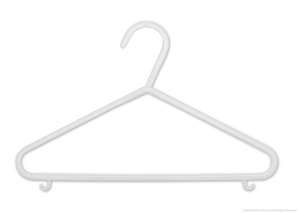Delta Children White (100) 10 Pack Basic Hangers a1a