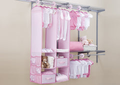 Delta Children Barely Pink (689) 24 Piece Nursery Storage Set, Side View c1c