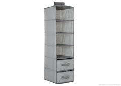 Delta Children Dove Grey (058) 6 Shelf Storage with 2 Drawers, Drawer Option a2a