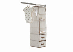 Delta Children Beige (250) 6 Shelf Storage with 2 Drawers b1b