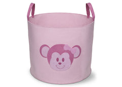 Delta Children Barely Pink Monkey Felt Storage with Handles e1e
