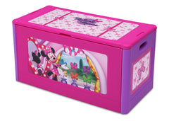 Delta Children Minnie Mouse Store and Organize Toy Box Left View Closed a2a