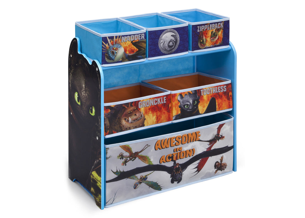 Delta Children How to Train Your Dragon Multi-Bin Toy Organizer Right Side View a1a