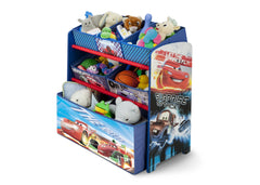Delta Children Cars Multi-Bin Toy Organizer Left Side View with Props a2a