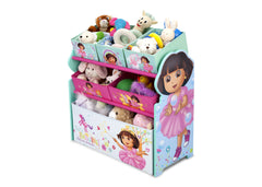 Delta Children Dora Multi-Bin Toy Organizer Left Side View with Props a2a