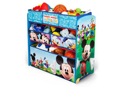 Delta Children Mickey Mouse Multi-Bin Toy Organizer Left Side View with Props a2a