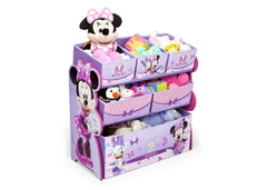 Delta Children Minnie Mouse Multi-Bin Toy Organizer Right Side View with Props 2 a2a