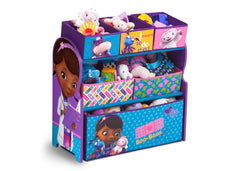 Delta Children Doc McStuffins Multi-Bin Toy Organizer Right Side View with Props a1a