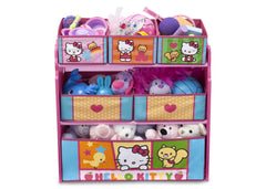 Delta Children Hello Kitty Style 2 Multi-Bin Toy Organizer, Front View b3b