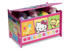 Delta Children Hello Kitty Toy Box Right View with Props a3a