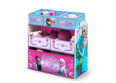 Delta Children Frozen Multi-Bin Toy Organizer Left Side View with Props a2a