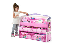 Delta Children Princess Deluxe Book & Toy Organizer Left Side View with Props 2 a2a