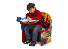 Delta Children Spider-Man Chair Desk with Storage Bin, Right View with Model a3a