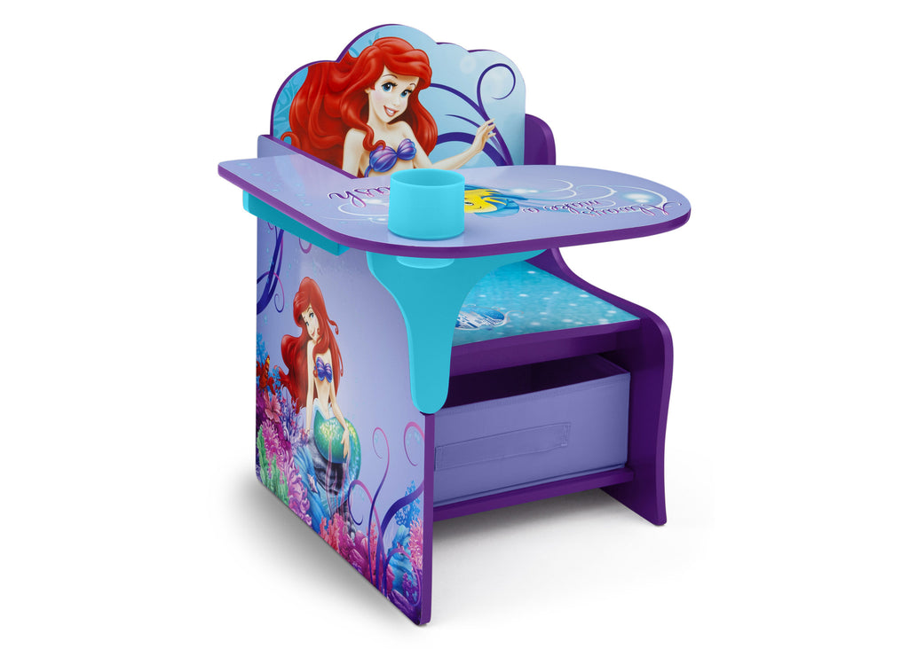Delta Children Little Mermaid Chair Desk with Storage Bin Right Side View a1a