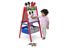 Delta Children Mickey Mouse Activity Easel with Storage, Dry-Erase Surface View with Model a3a