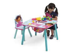 Delta Children Dora Table & Chairs Left Side View with Props a2a