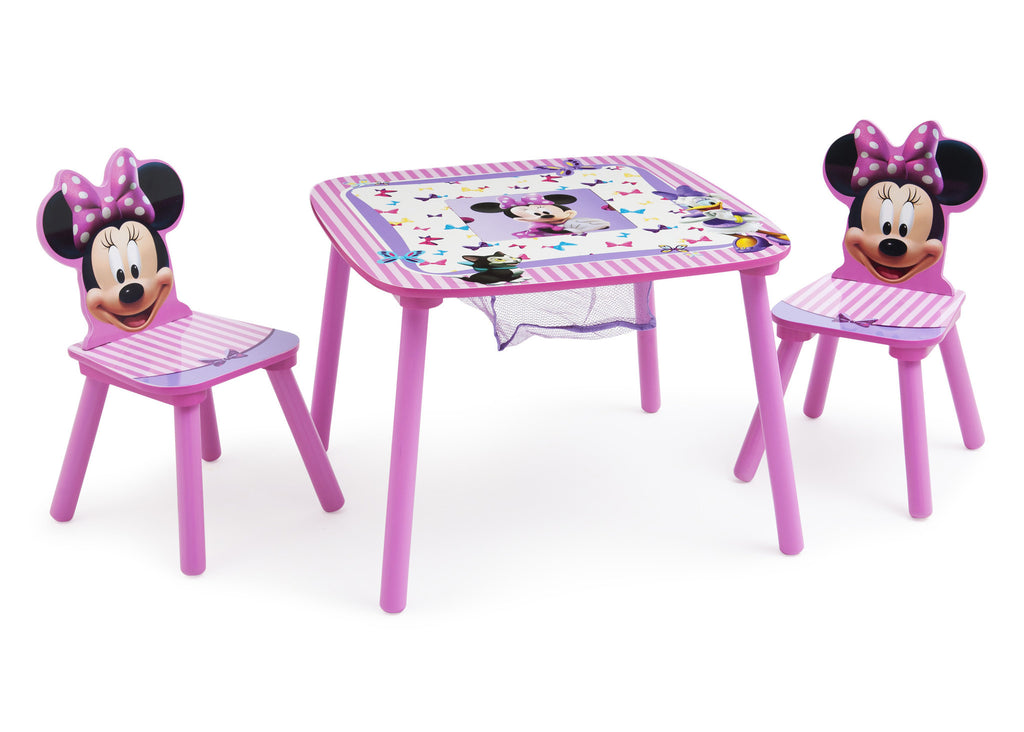 Delta Children Minnie Mouse Table and Chair Set with Storage, Right View a2a