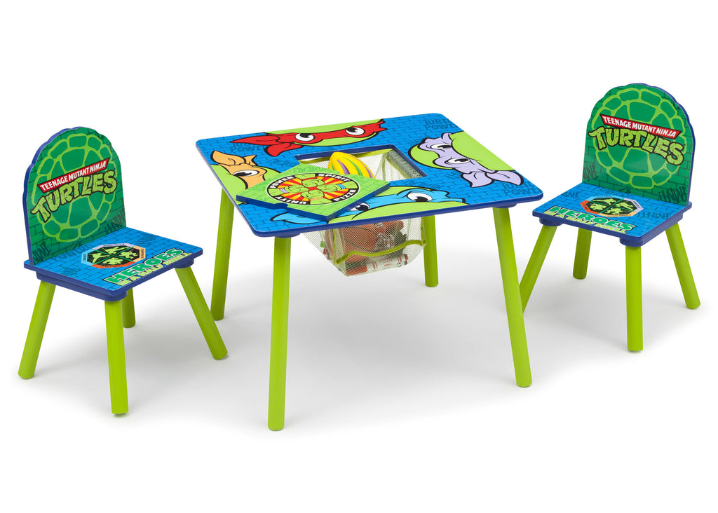 Delta Children Teenage Mutant Ninja Turtles Table & Chair Set w/ Storage, Right Side View with Storage 2 a1a