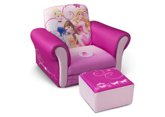 Delta Children Princess Upholstered Chair with Ottoman, Right View a1a